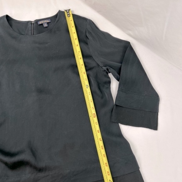 Brooks Brothers Charmeuse & Chiffon silk blouse 3/4 sleeves in Black size 12 - Picture 8 of 9